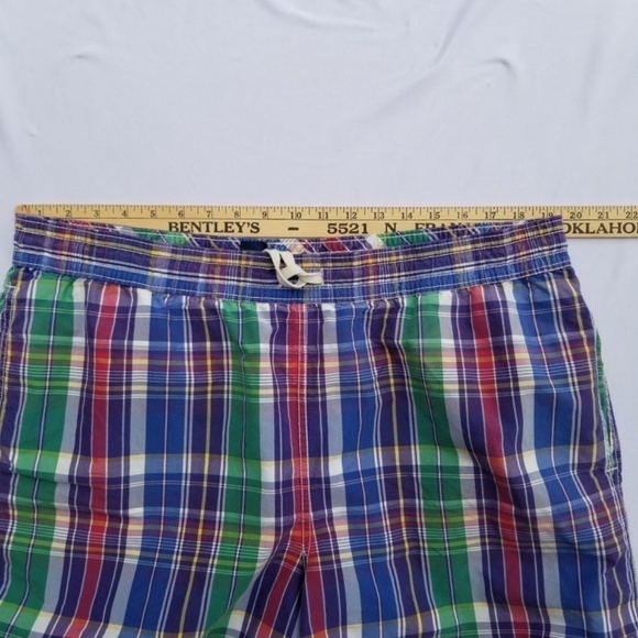 POLO RALPH LAUREN- Mens Size Large/Tall LT Plaid Swim Trunks Lined Board Shorts - Picture 11 of 14